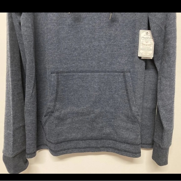 Flag & Anthem Men's Hoodie 1/4 Zip Up Hooded Pullover Sweater Medium Blue Pocket - Picture 9 of 15